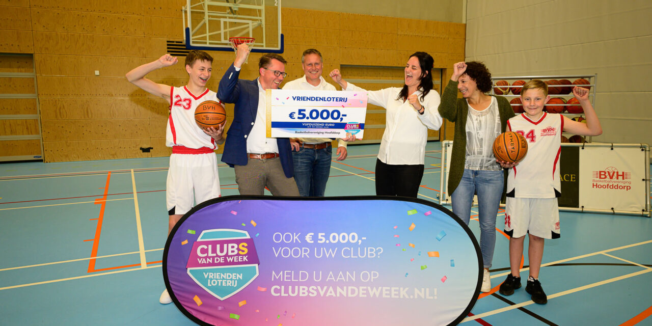 VriendenLoterij steunt basketbalvereniging Hoofddorp met fraaie cheque